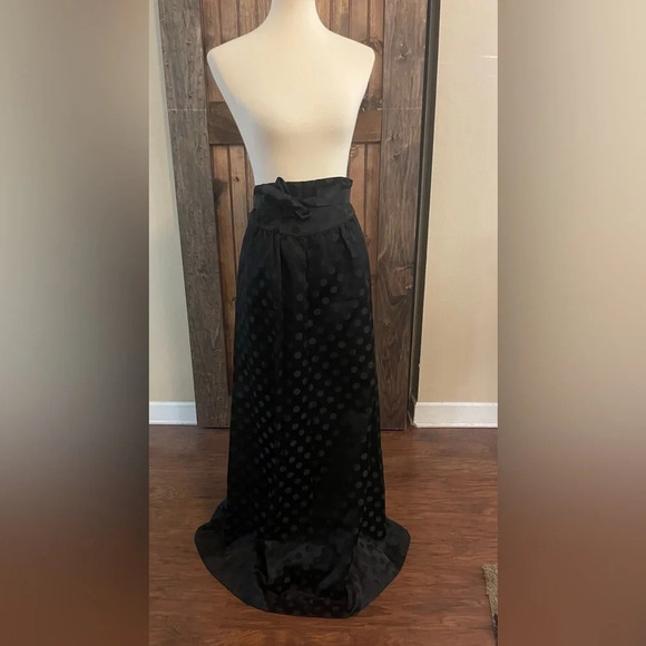 elissa of California Dresses & Skirts - Vintage Elissa of California Black Polka Dot Maxi Skirt Formal Dressy  14
